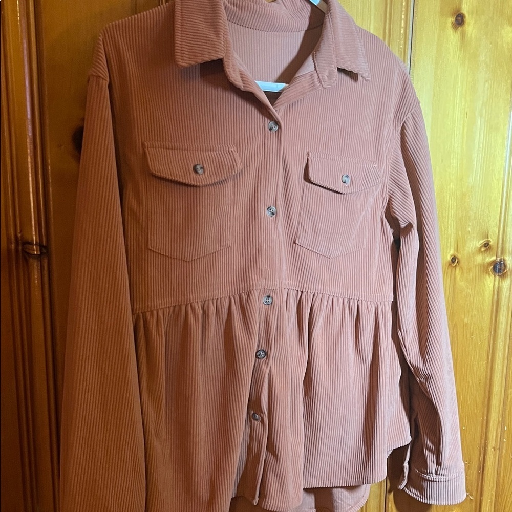 Rust super cozy Ribbed Top - M/L